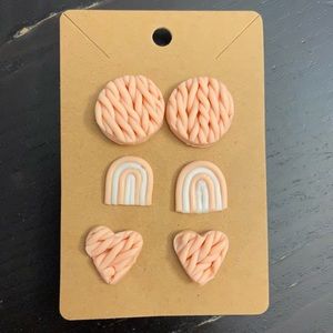 Handmade clay polymer stud earrings.